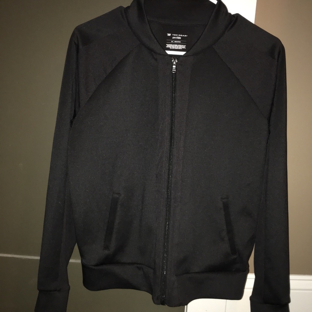 2/$10 Tek Gear Black Zip Up Athletic Sweatshirt
